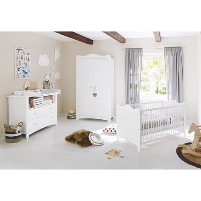 Kwekerij 'Florentina' extra breed 3 delen: ledikant, extra brede commode, 2 - deurs kledingkast - Smart Simple