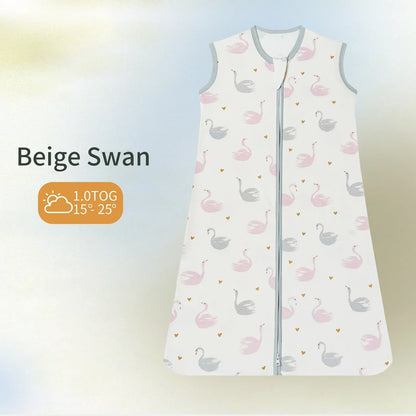 Baby Sleeping Bag Summer Thin Baby Sleepsack Kids Sleepwear Anti - Kick Blanket 3 - 18Months Animal Cartoon Print 100% Cotton - Smart Simple