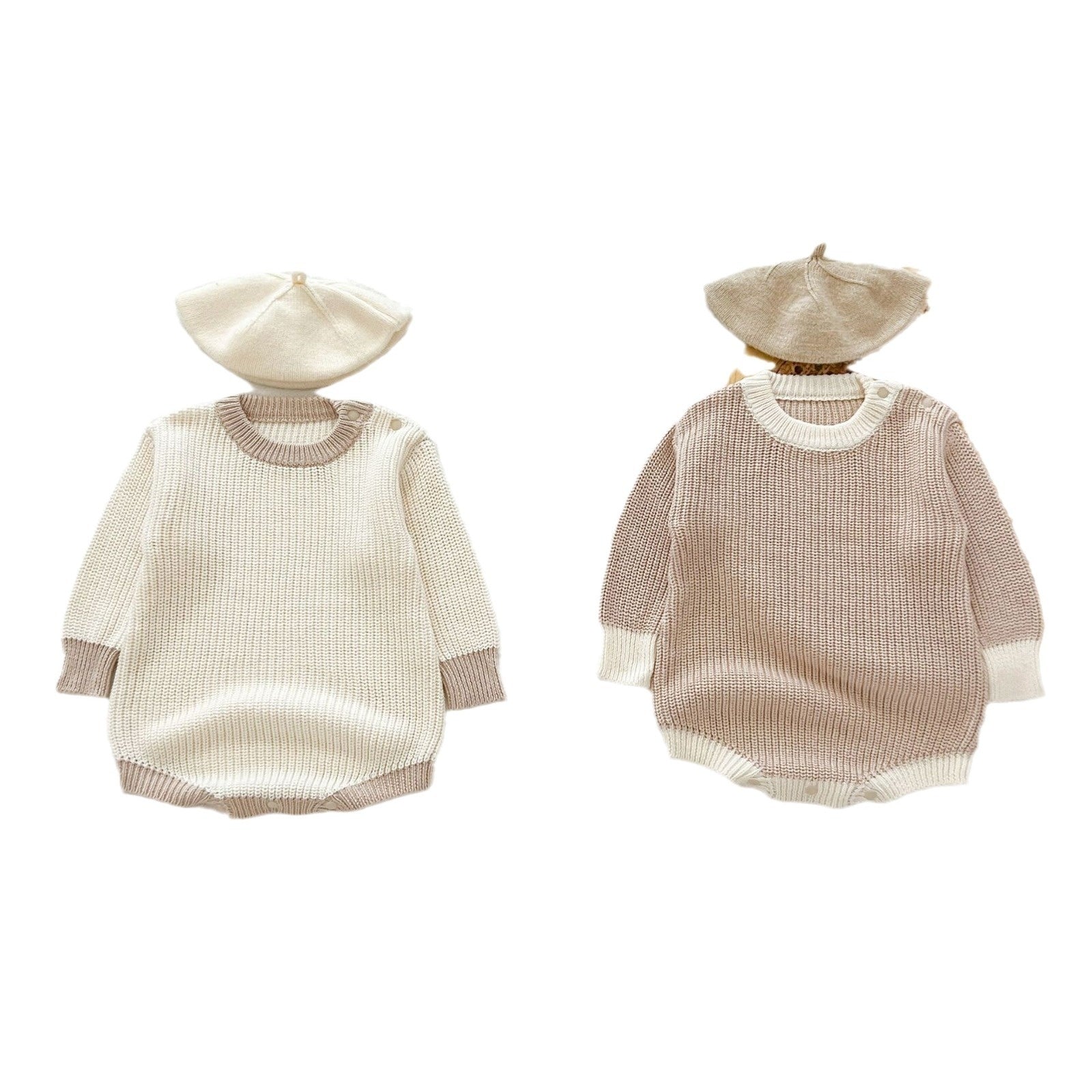 Herfst Romper – Gebreide Babyoutfit in Westerse Stijl (Unisex) - Smart Simple