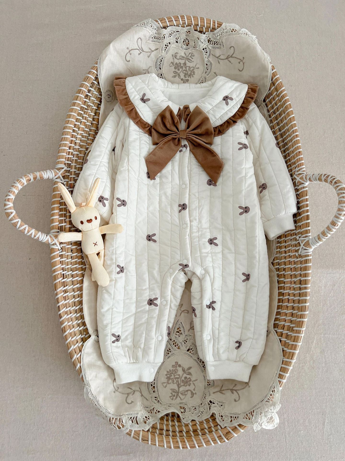 Winter Romper voor Baby’s – Gewatteerd & Schattig met Strikje - Smart Simple