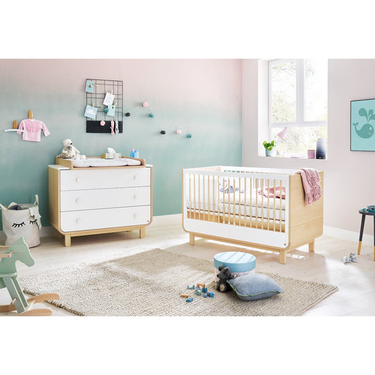 Startset 'Round' breed 2 onderdelen: ledikant, brede commode - Smart Simple
