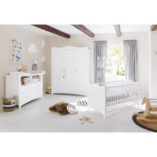 Kwekerij 'Florentina' extra breed groot 3 delen: ledikant, extra brede commode, grote kledingkast - Smart Simple