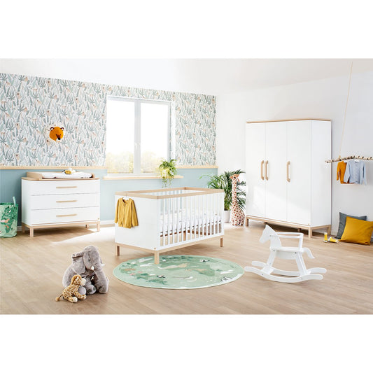 Kwekerij 'Light' breed groot 3 delen: ledikant, brede commode, grote kledingkast - Smart Simple