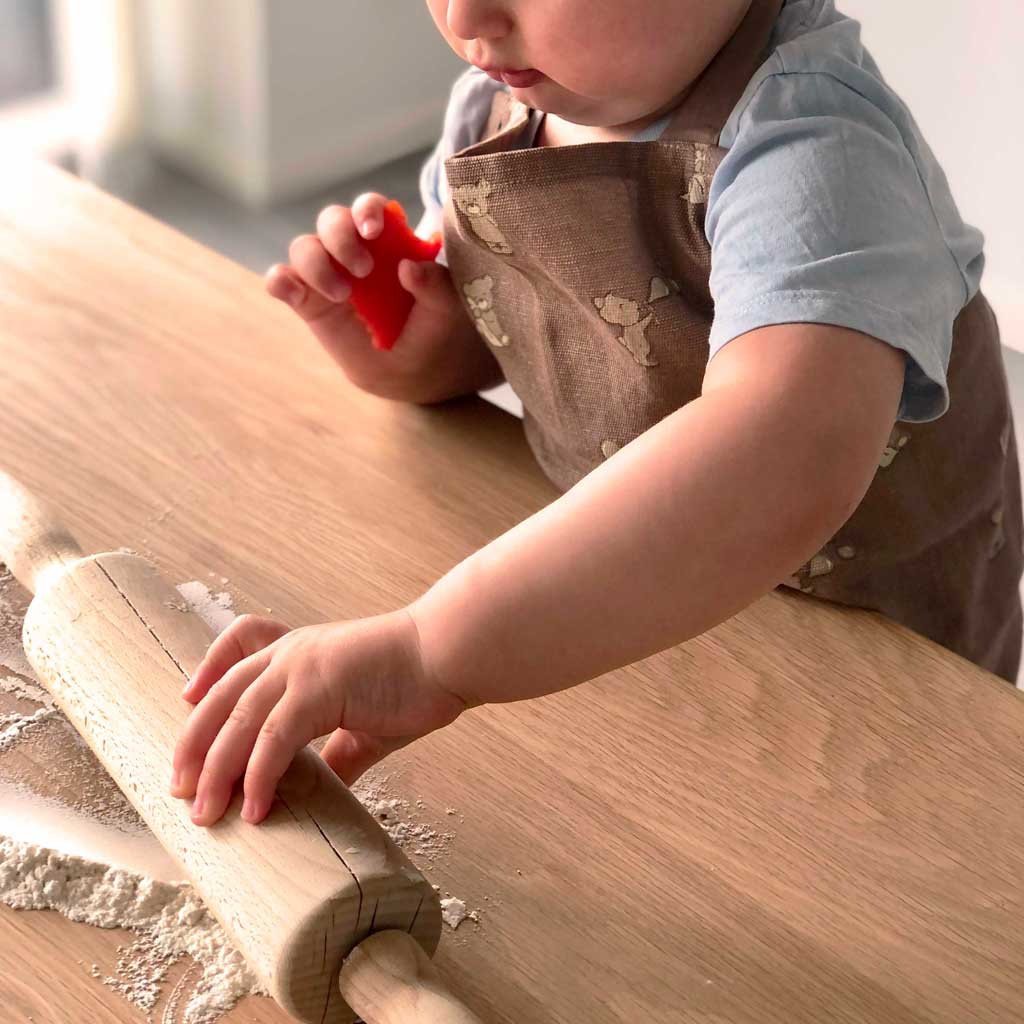 Kinder schort teddy stof – verstelbaar kookschort