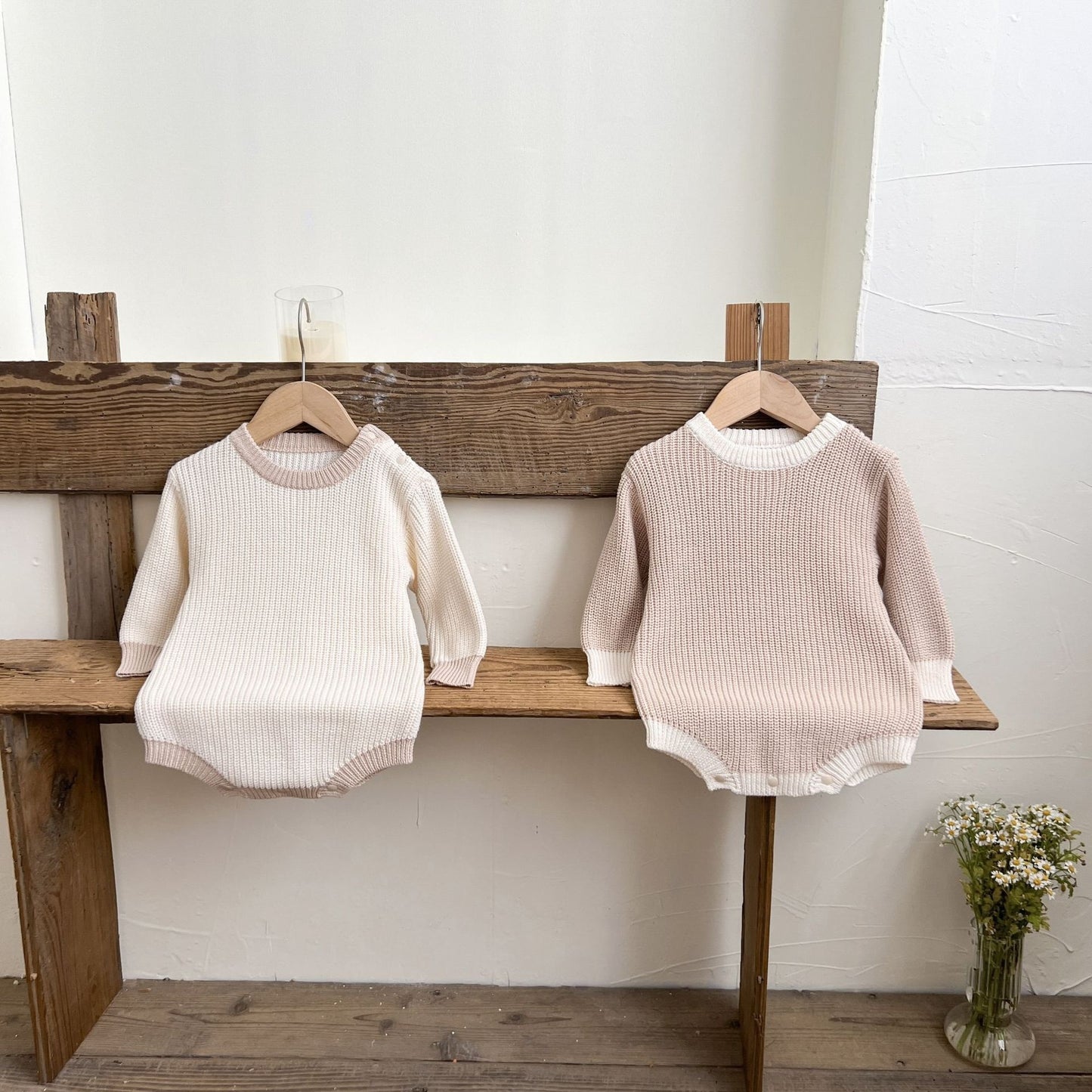 Herfst Romper – Gebreide Babyoutfit in Westerse Stijl (Unisex) - Smart Simple