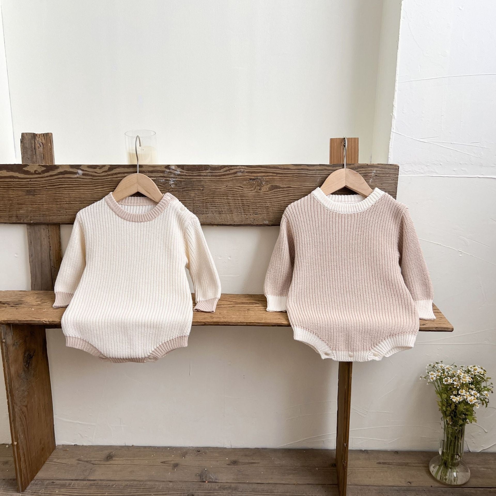 Herfst Romper – Gebreide Babyoutfit in Westerse Stijl (Unisex) - Smart Simple