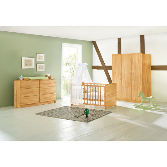 Kwekerij 'Natura' extra breed groot 3 delen: ledikant, extra brede commode, grote kledingkast - Smart Simple