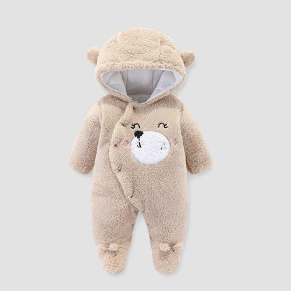 Winter Baby Jumpsuit – Warme Gevoerde Romper van Katoenfluweel