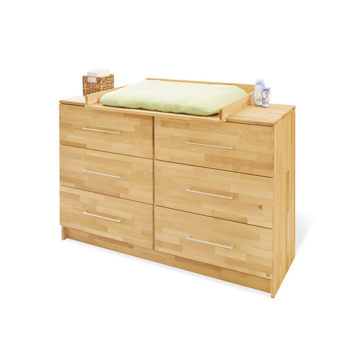 Kwekerij 'Natura' extra breed 3 delen: ledikant, extra brede commode, 2 - deurs kledingkast - Smart Simple