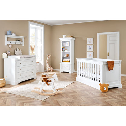 Startset 'Emilia' breed, incl. wandplank 3 delen: ledikant, brede commode, wandplank - Smart Simple
