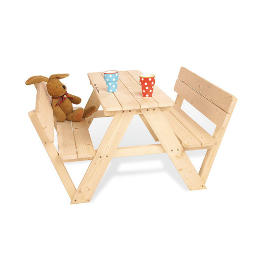 Kinderpicknickbank 'Nicki für 4 mit Lehne', naturel - Smart Simple