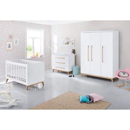 Kwekerij 'Riva' breed groot 3 delen: ledikant, brede commode, grote kledingkast - Smart Simple