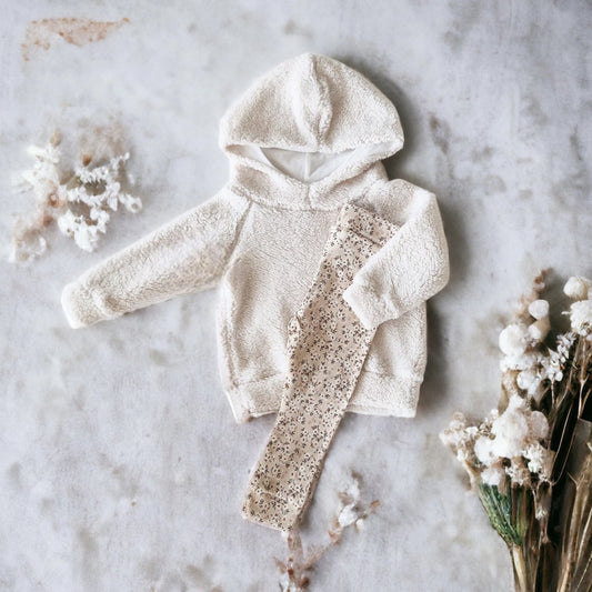 Hoodie teddy natural – warme en comfortabele baby hoodie