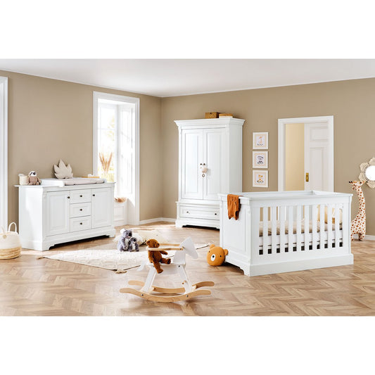 Kwekerij 'Emilia' extra breed 3 delen: ledikant, extra brede commode, 2 - deurs kledingkast - Smart Simple