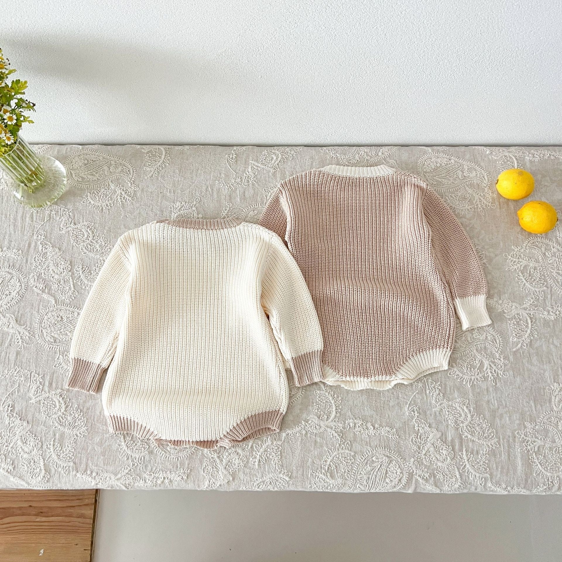 Herfst Romper – Gebreide Babyoutfit in Westerse Stijl (Unisex) - Smart Simple