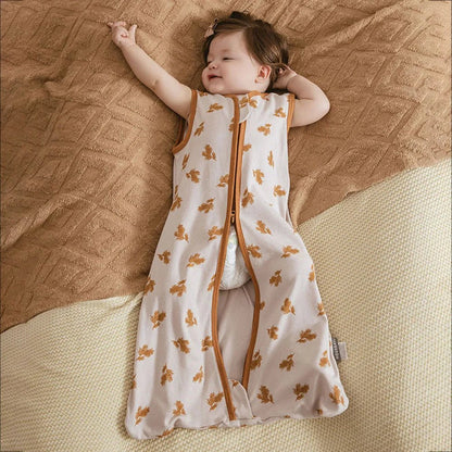 Baby Sleeping Bag 3 - 24Months Summer Thin Sleep Sack Sleeveless Cartoon Animal Print Kids Sleepwear Anti - Kick Blanket 100% Cotton - Smart Simple